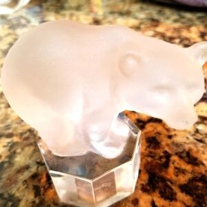 Vintage Goebel Crystal Glass Polar Bear Figurine (Crystale Collection) 1985